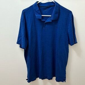 Calvin Klein Ck Logo Mesh Short Sleeve Polo Shirt Blue XL pinstripes